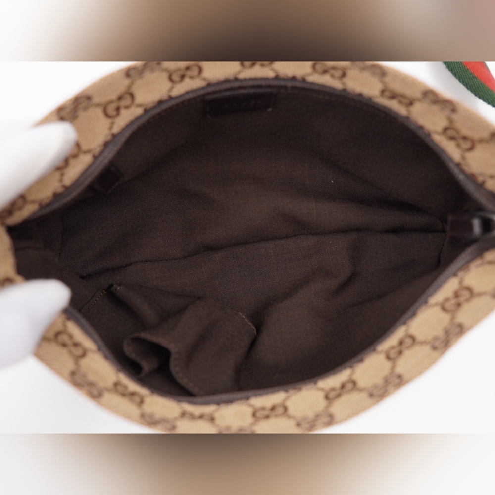 CD53 💖 GUCCI Monogram Web Flat Messenger Crossbody - Picture 11 of 12